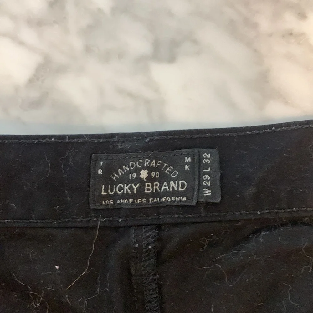 Lucky brand 121 heritage slim velour/moleskin black jean 29x32